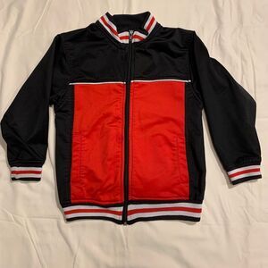 OnLine Youth Jacket boys M 5/6 medium red black vintage-look zip